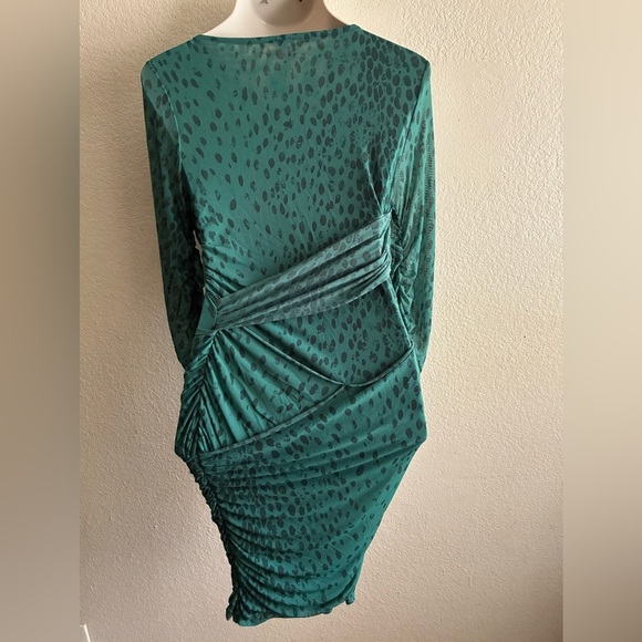 Free People Katana Green Animal Print Mini Dress XL - Picture 4 of 14